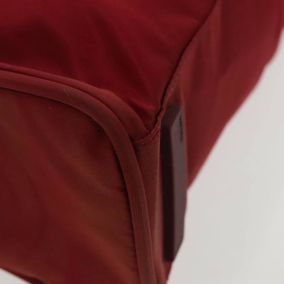 PRADA Hand Bag Nylon Red Silver Auth 98359 - Picture 9 of 16